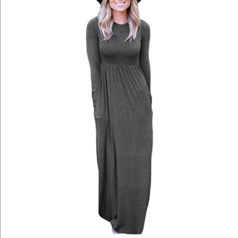 Long sleeve floor length stretchy t-shirt material